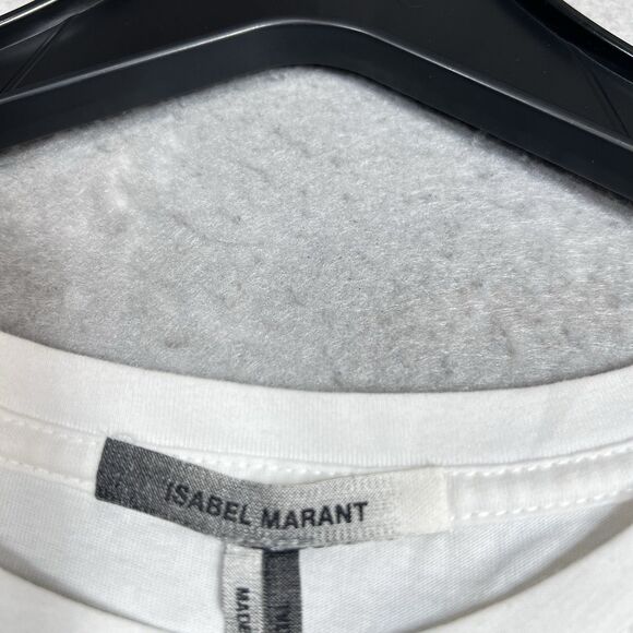 Isabel Marant T-Shirt Mens Size XL White Short Sleeve Logo 100% Cotton - Picture 10 of 13